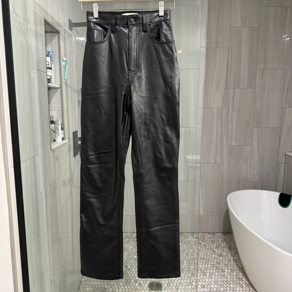 Black leather pants - ultra high rise